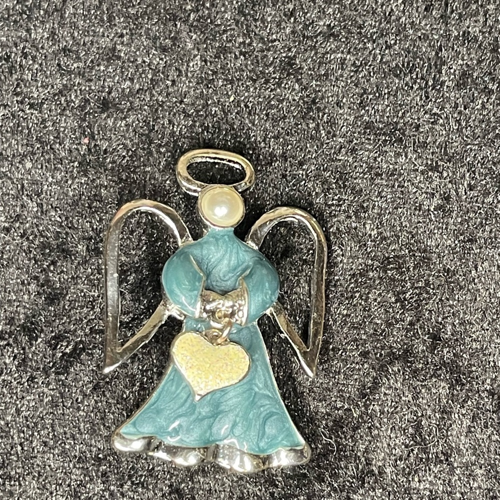 Angel Brooch with Heart Charm